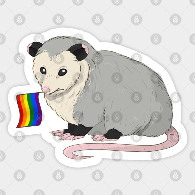 LGBT Pride Opossum Sticker by celestialuka